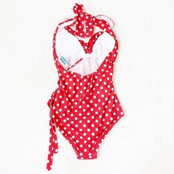 NEW ModCloth Reese Polka Dot Wrap Retro Swimsuit - Picture 5 of 6